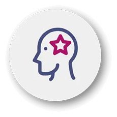 Person with star on head icon