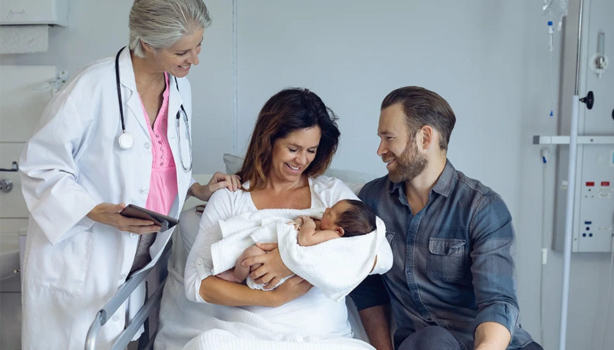 NICU family with their baby